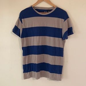 Blue and beige striped t-shirt